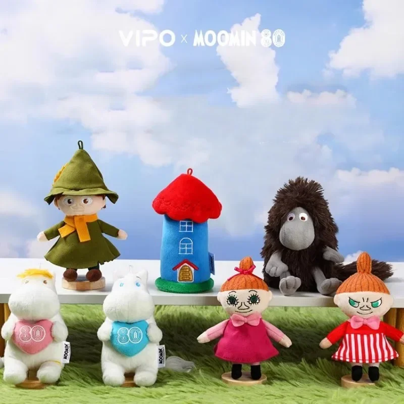 

VIPO Moomin 80th Anniversary Blind Box Plush Figures Cozy Collectible Fashion Keychain Soft Toys Gift