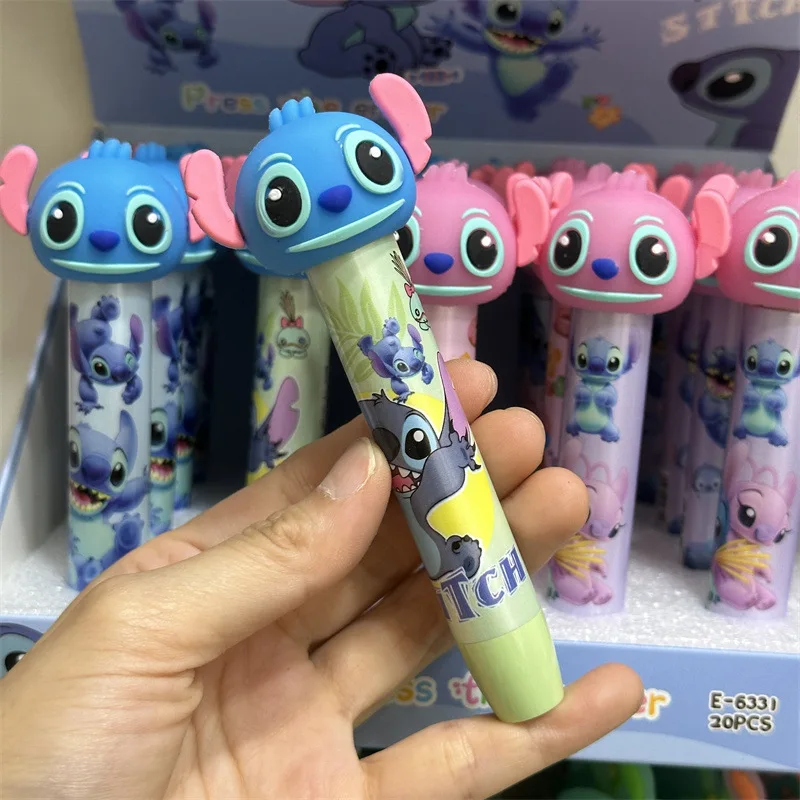 Penghapus Tekan lipstik Disney Stitch penampilan desain tidak kotor tangan alat tulis grosir hadiah perlengkapan kantor sekolah penghapus