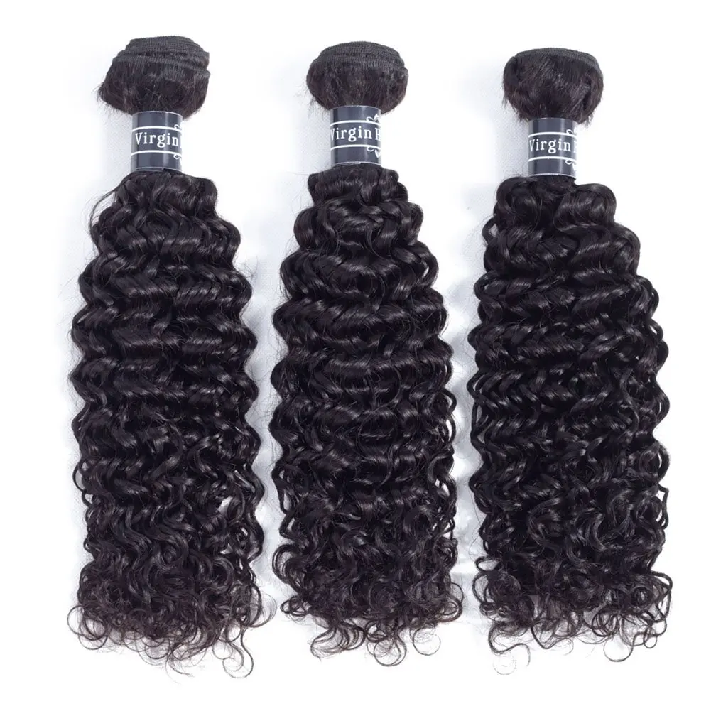 Armadura brasileña del pelo rizado 10A 3 paquetes (14 16 18 pulgadas) Extensiones de trama del cabello humano rizado virginal 100% sin procesar