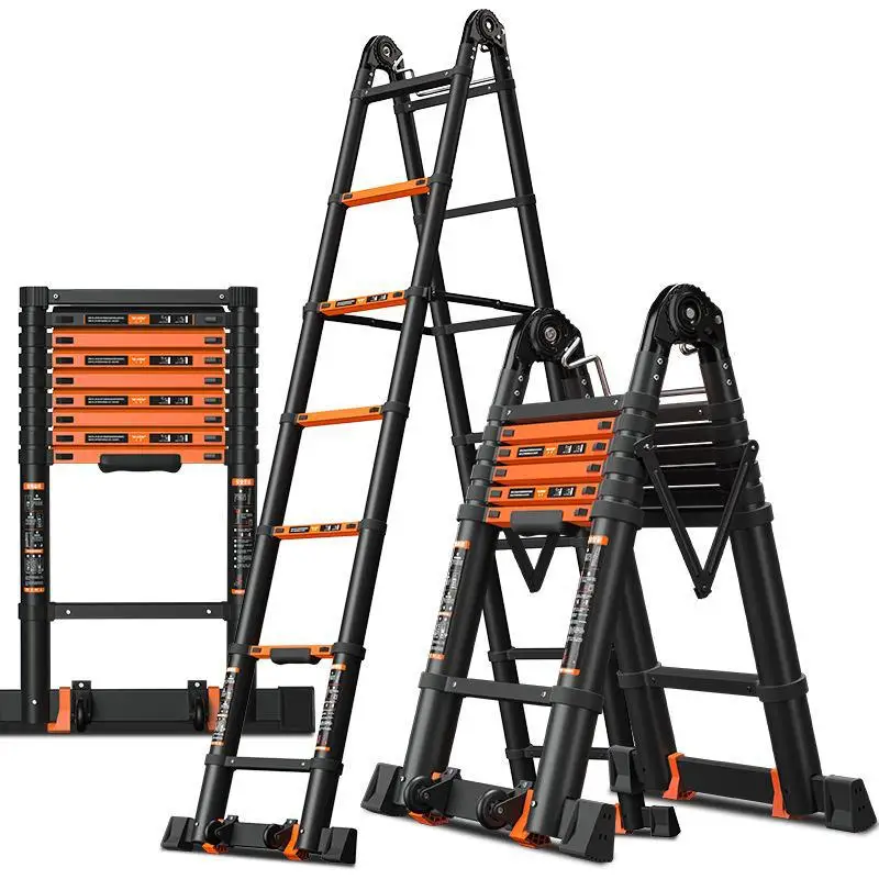 

Алюминиевая телескопическая лестница Утолщенная и складная лестница Многофункциональная подъемная инженерная лестница