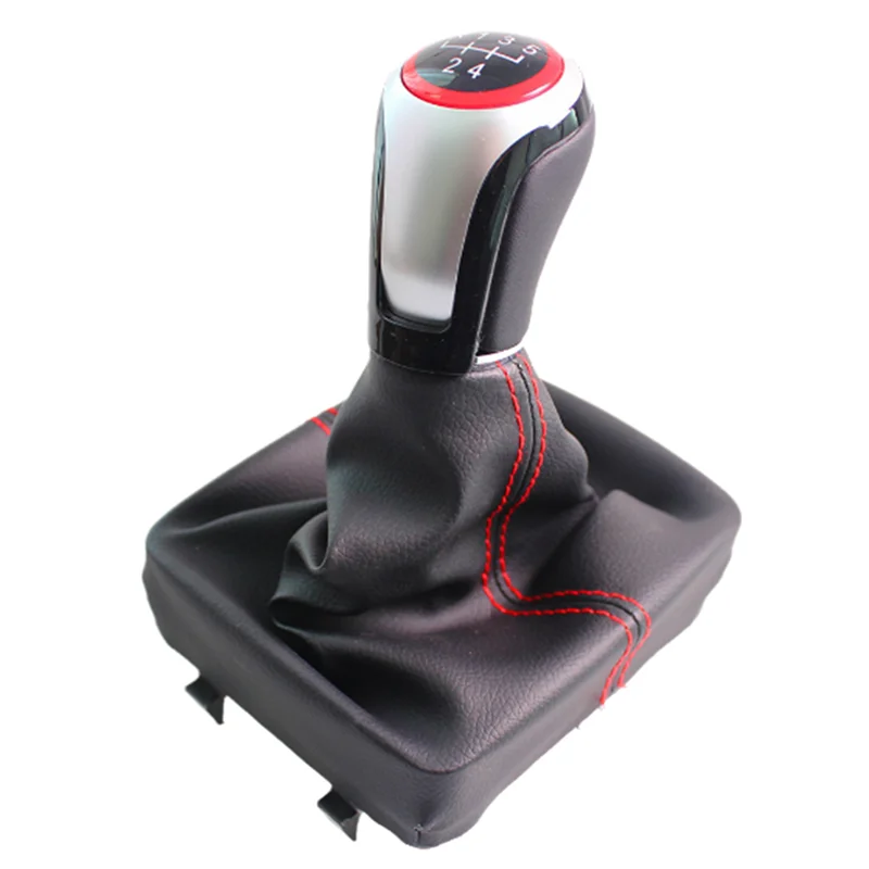 

Car 5 Speed Gear Shift Knob With Gaiter Boot Cover Manual Transmission Lever Change Knob For VW Polo 9N 2002-2009 LHD-AD39