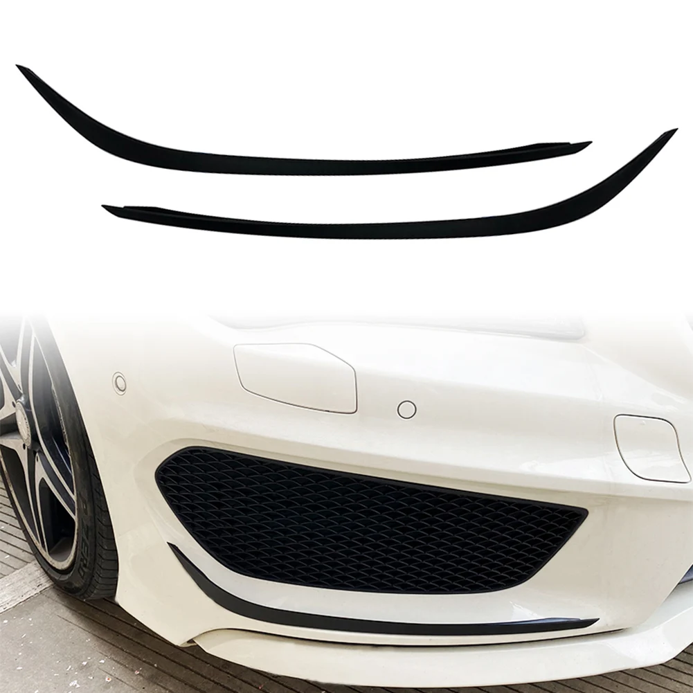 2Pcs Car Front Bumper Lip Splitter Spoiler ABS Decor for Mercedes Benz C117 CLA 180 200 250 CLA45  2013 2014 2015 Matte Black