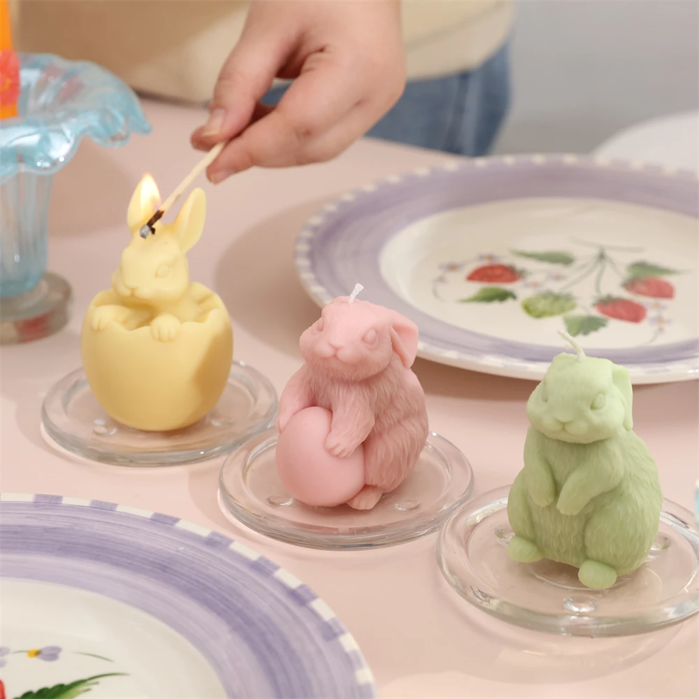 Boowan Николь Пасхальный кролик свеча силиконовая форма Сделай Сам пасхальное яйцо мыло изготовление ароматизированных свечей ручная работа гипсовый торт Декор ремесло подарок