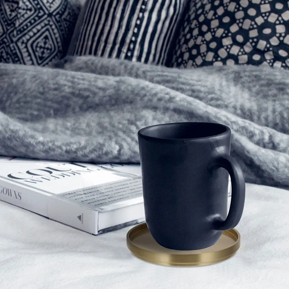 

5pcs Small Brass Coasters Copper Tea Cup Mats Office Drink Beverage Mug Pad for Hotel Restaurant Yoga Room