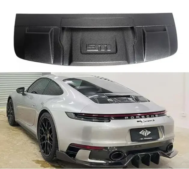 

New！ For Porsche Carrera 911 992 2020 2021 2022 2023 Real Dry Carbon Fiber Car Rear Bumper Trunk Lid Engine Hood Vent Cover