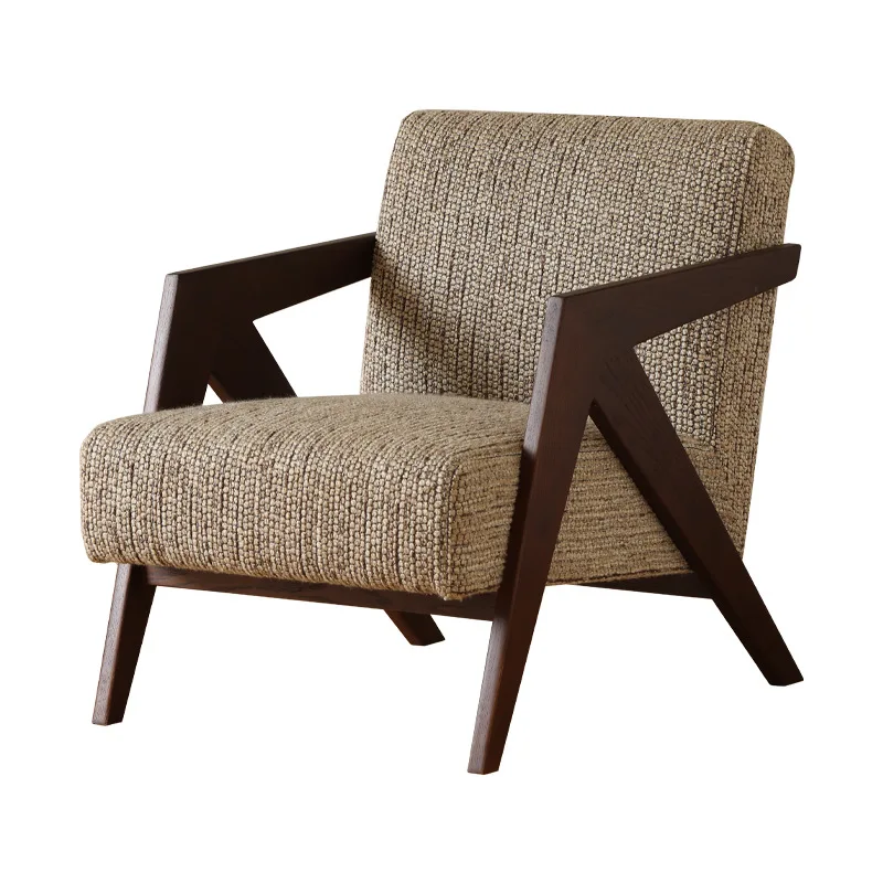 

Medieval living room single sofa chair designer original Richard chair light luxury high-end balcony designer leisure chair