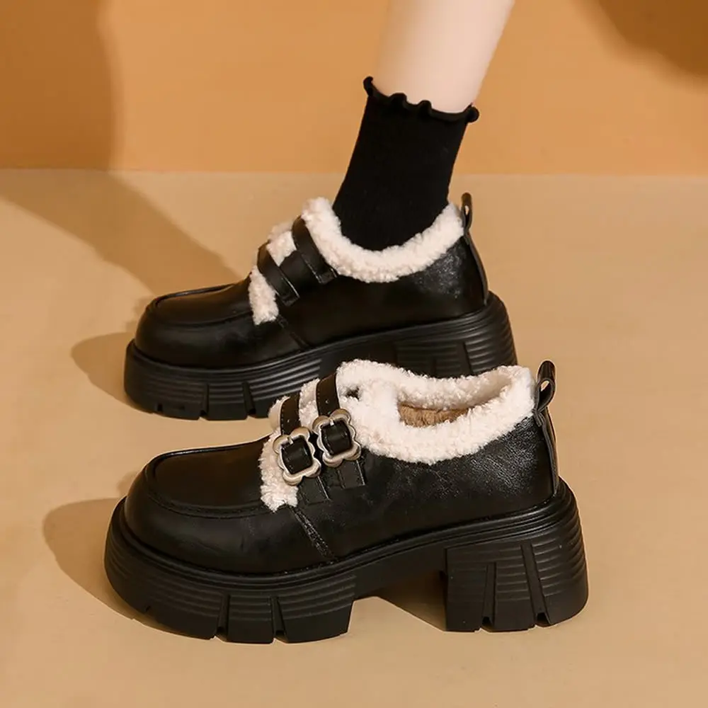 

Женские туфли на плоской подошве в британском стиле, утягивающие низкие хлопковые туфли Мэри Джейн на флисовой подкладке, удобные весенне-осенние туфли