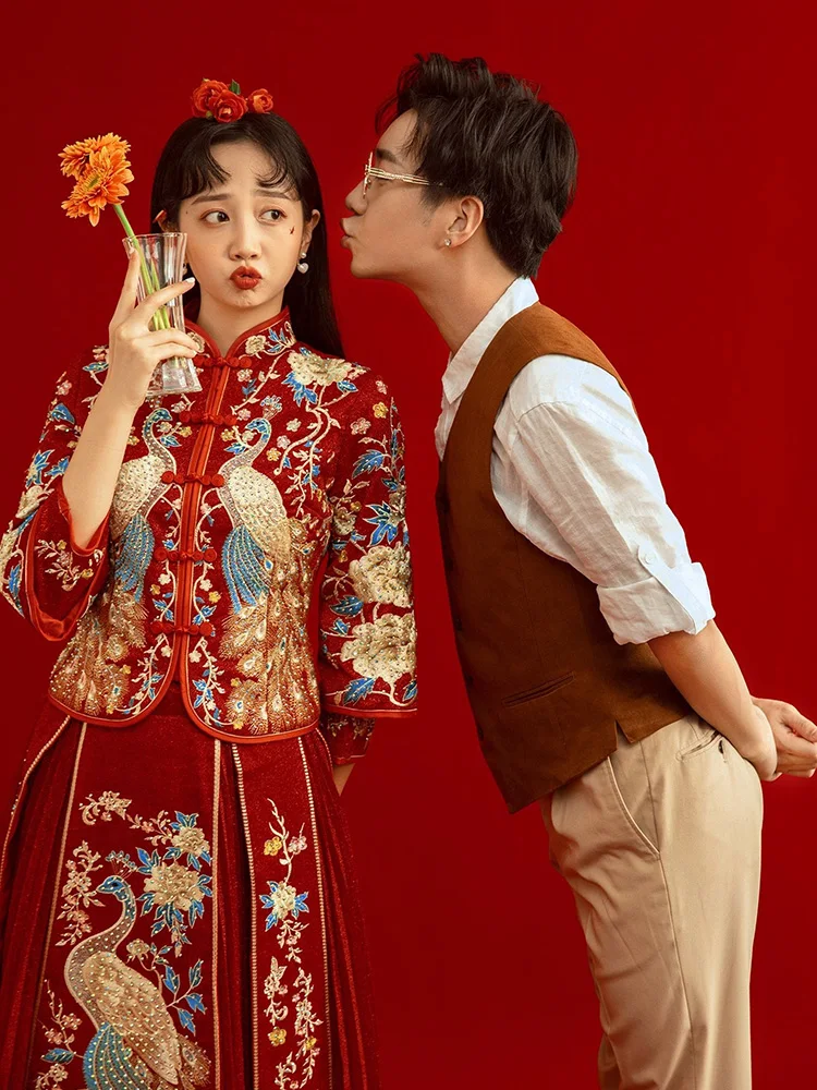 

XiuHai Wedding Dr 2025 New Chinese Sle Small Size Bridal Gown Ancient Wedding Clothes Dragon And Phoenix Quilt Spring