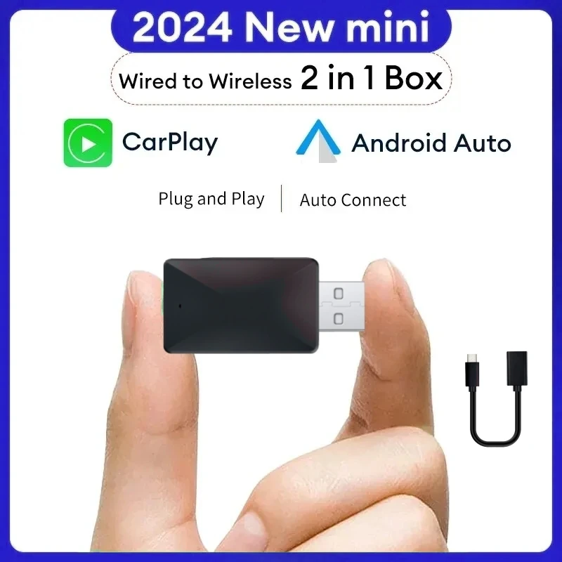 Adaptador carplay sem fio android auto wifi conexão rápida dongle inteligente 2 em 1 para citroen c3 c5 c5x c5 c6 aircross C3-XR