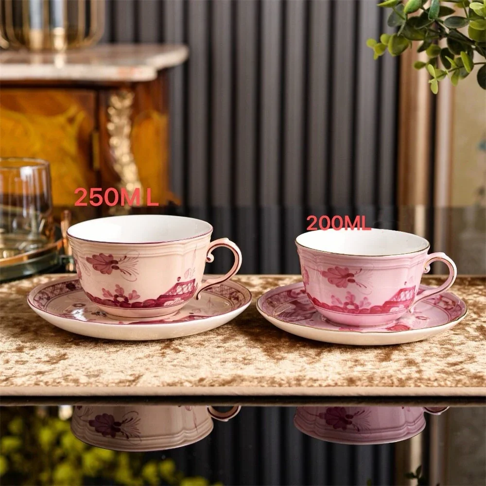 Home Furnishings Ceramic Cups And Plates Afternoon Tea Set Coffee Cups Restaurant Kitchen Supplies Gift Box 250ML/200mL