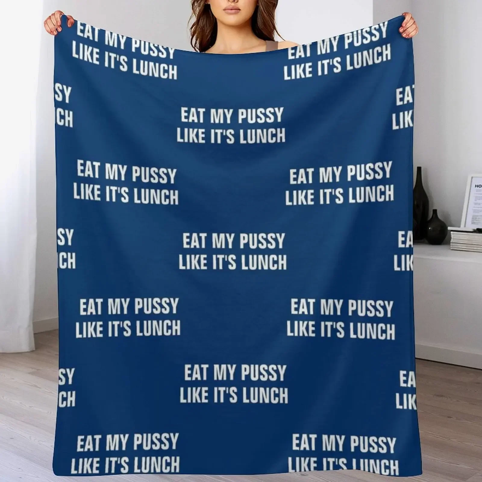 EAT MY PUSSY LIKE IT_S LUNCH Long Sleeve Throw Blanket Bed Nap For Baby Blankets