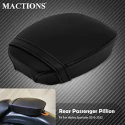 Motorcycle Black Passenger Rear Seat Pad Leather Pillow Cushion For Harley Sportster 883 Iron Super Low XL883N XL883L 2016-2022