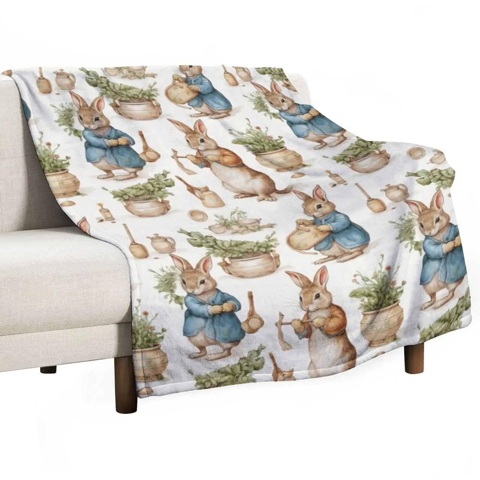 

Peter rabbit watercolour Throw Blanket christmas gifts Sofa Throw Soft Plaid Plaid Blankets