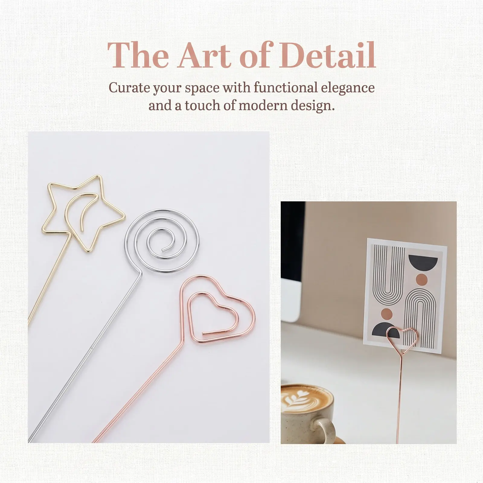 3Pcs Metal Memo Holders 6 Inch Wire Photo Clip Card Holder Desk Organizer for Price Tags Menu Notes Table Card Display