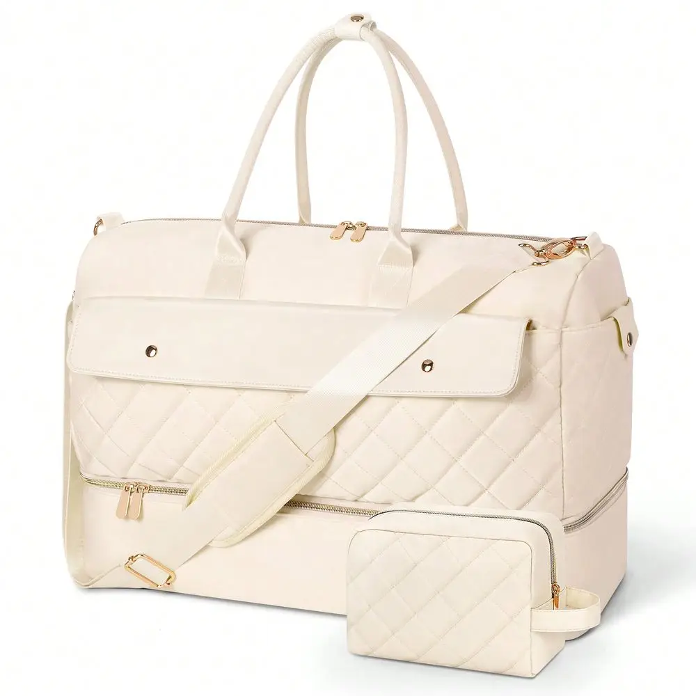 

Tote Bag For Women, Large Waterproof Travel Bag With Shoe Compartment With Toiletry Bag For Cruise, Gym, Camping And Overnight