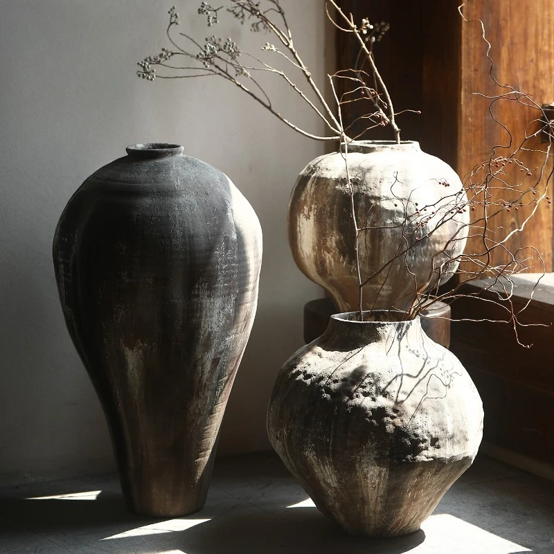 Wabi Sansan wind vase ceramic ornament entrance living room decorative flower utensils