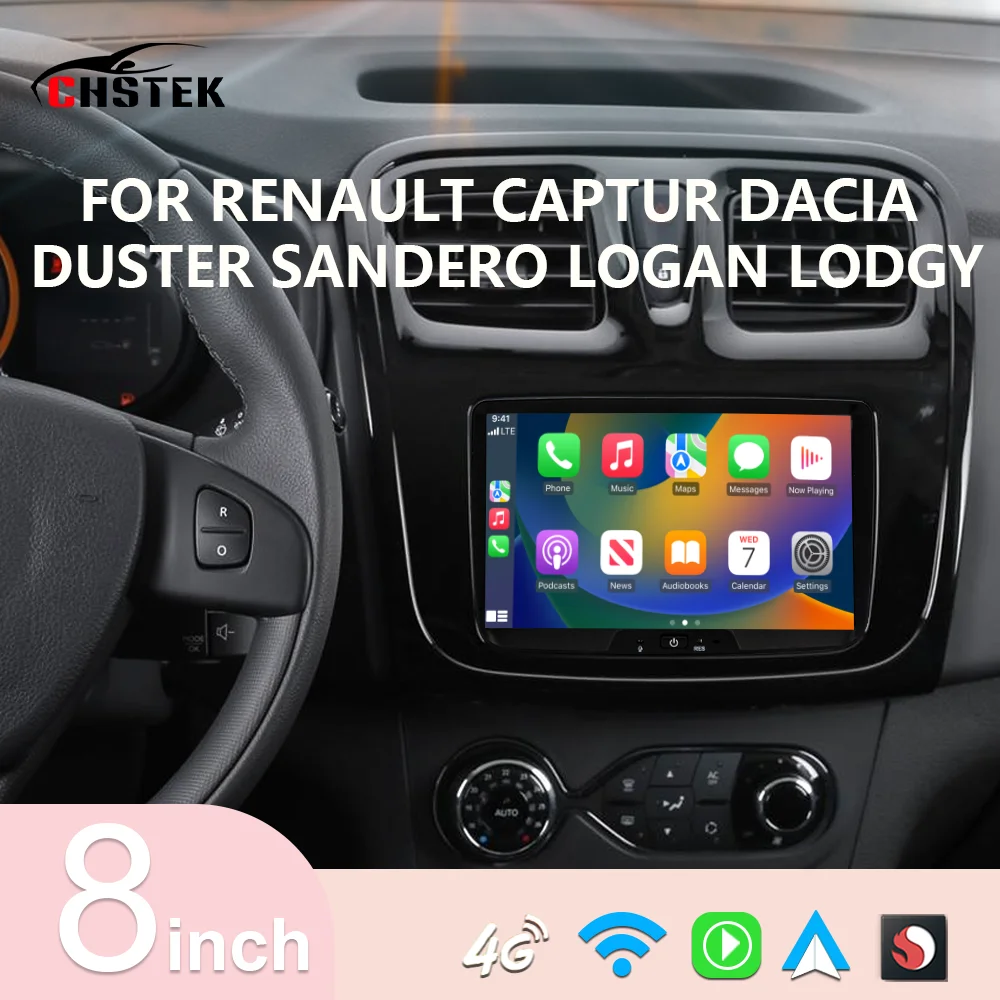 CHSTEK Android 13 Car Radio for Renault Dacia Lada Sandero Duster Logan Wireless CarPlay GPS Bluetooth WiFi 4G Stereo