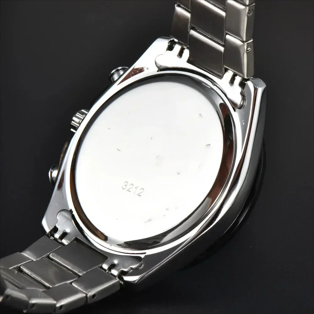 Herrenuhren Rhombus Mirror Original Quarzuhr für Herren, wasserdicht, leuchtend, Edelstahl-Armbanduhr, männlich, Datum, Woche