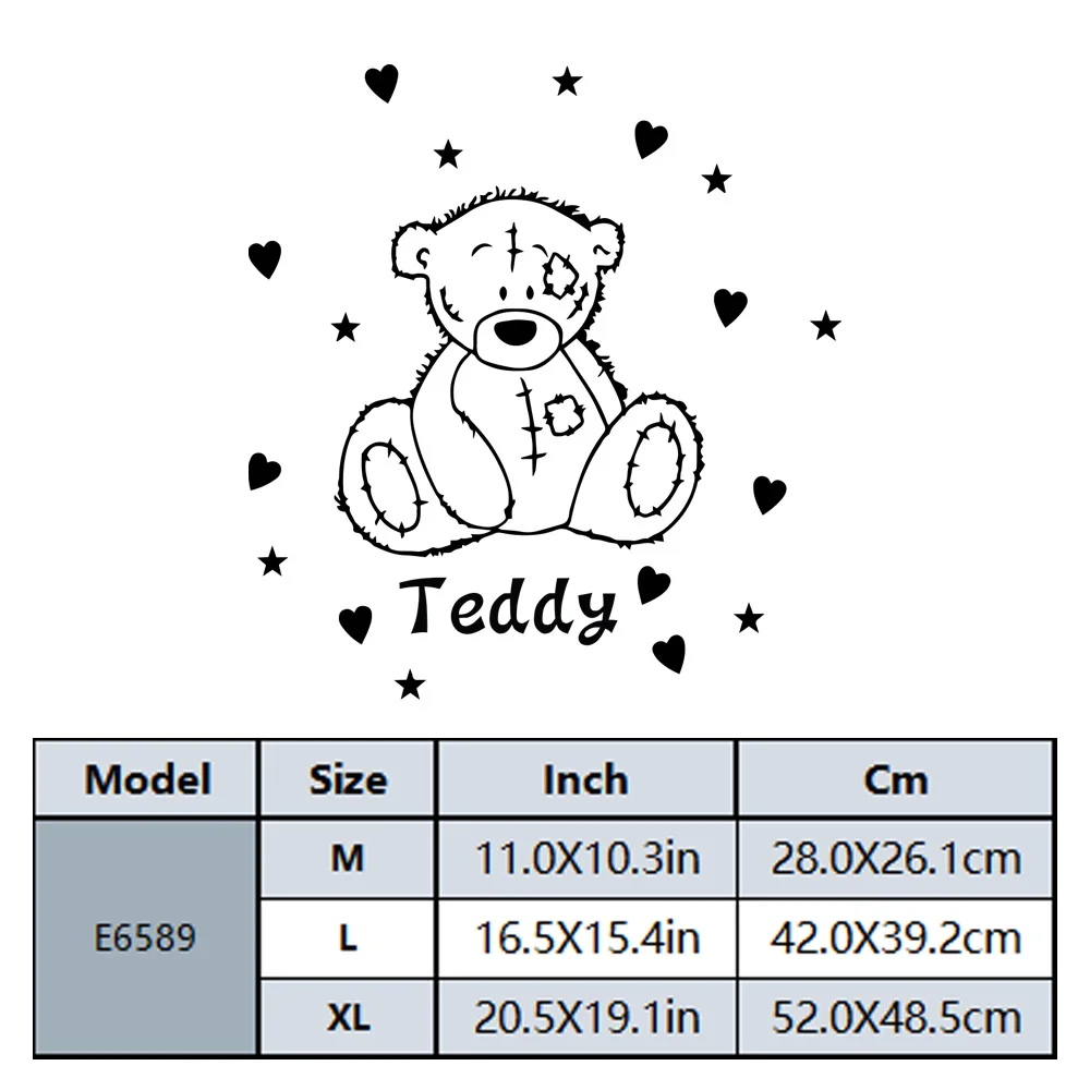 1PC Creative Teddy bear Personalized Text Wall Sticker Pvc Removable A gift for a friend Decoration Accessories Murals