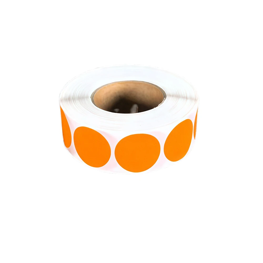 Fluorescerende kleur schieten vervangende doelstickers - 1 inch diameter, 1000 stuks / rol, niet-lichtgevend. 5 kleuropties beschikbaar.
