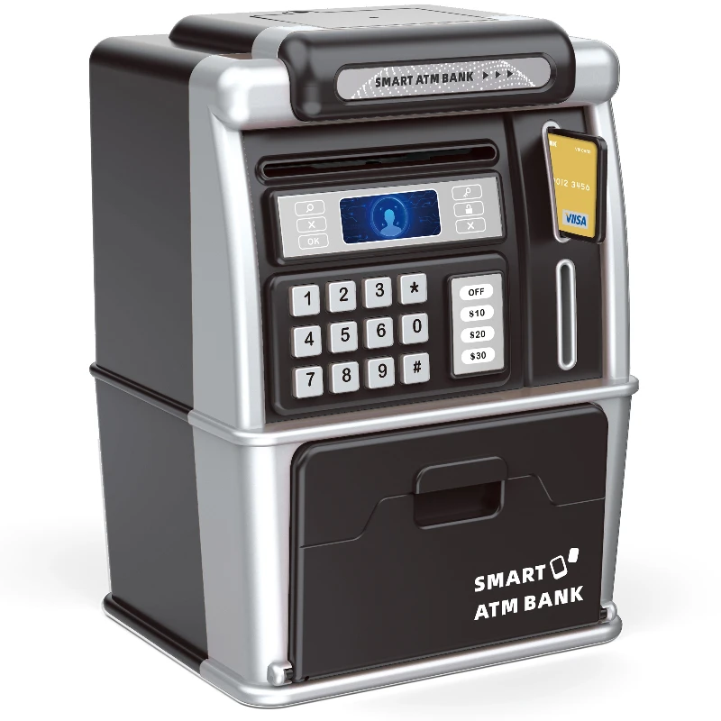 子供用電子自動貯金箱、顔認証ATMマシンおもちゃ、デビットカード付き、子供用貯金箱、クリスマスプレゼント