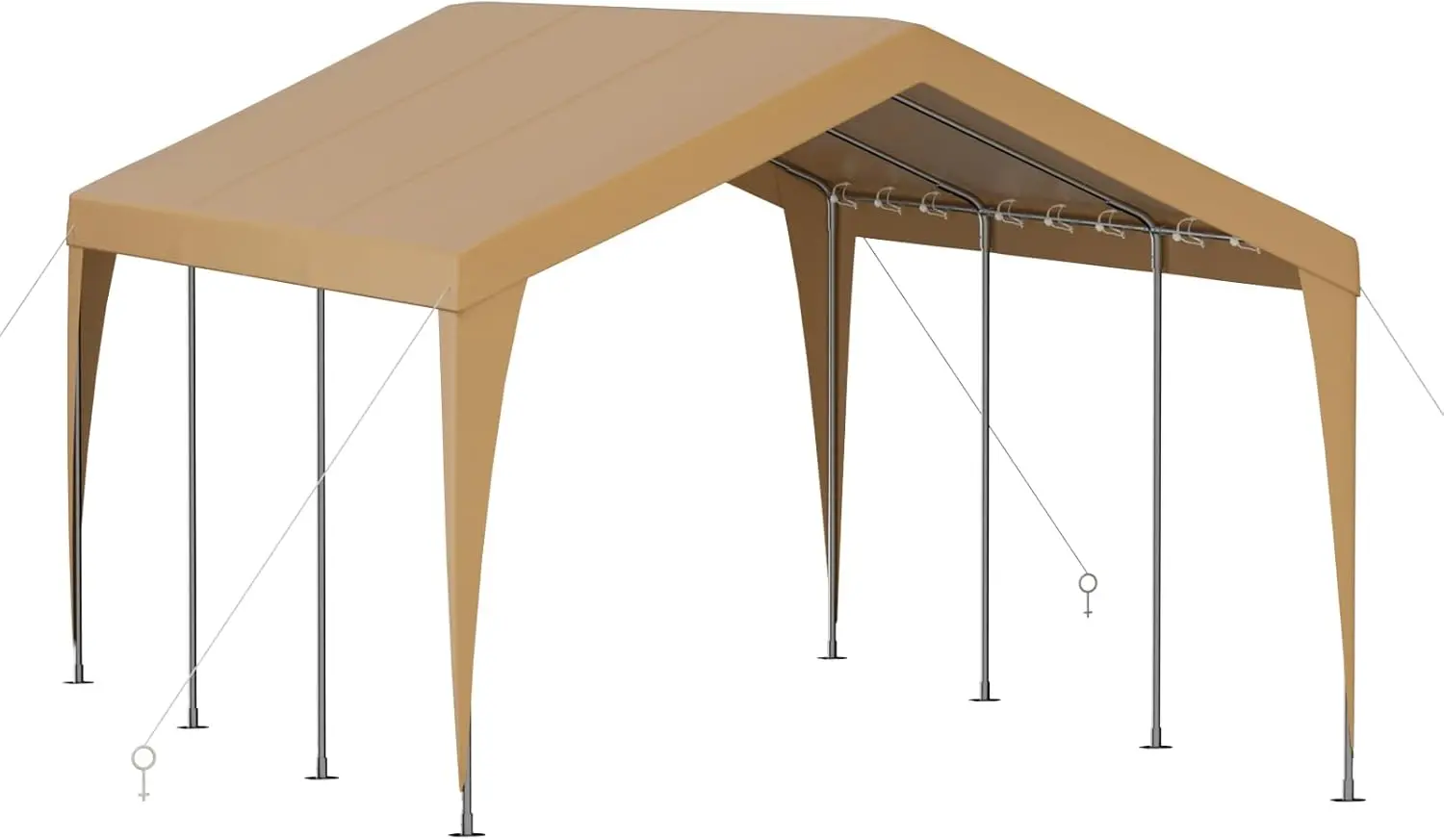 

Carport 10x20 Heavy Duty Portable Garage, Galvanized Frame Carport Canopy, Portable Garages and Shelters with 8 Leg&4 Wind Rope
