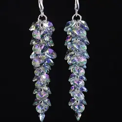 Crystal Long Dangle Earrings for Women Shinning Elegant Party Jewelry Sparking Drop Earrings
