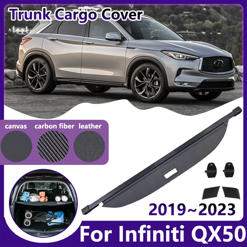 Car Trunk Curtain for Infiniti QX50 J55 2019 2020 2021 2022 2023 Dedicated Cargo Cover Luggage Storage Rear Tray Car Accessories