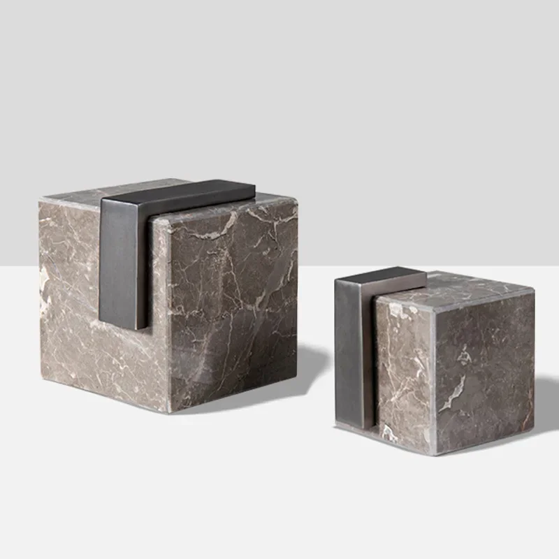 New Chinese marble ornaments, home decoration model room coffee table, entrance bedside table