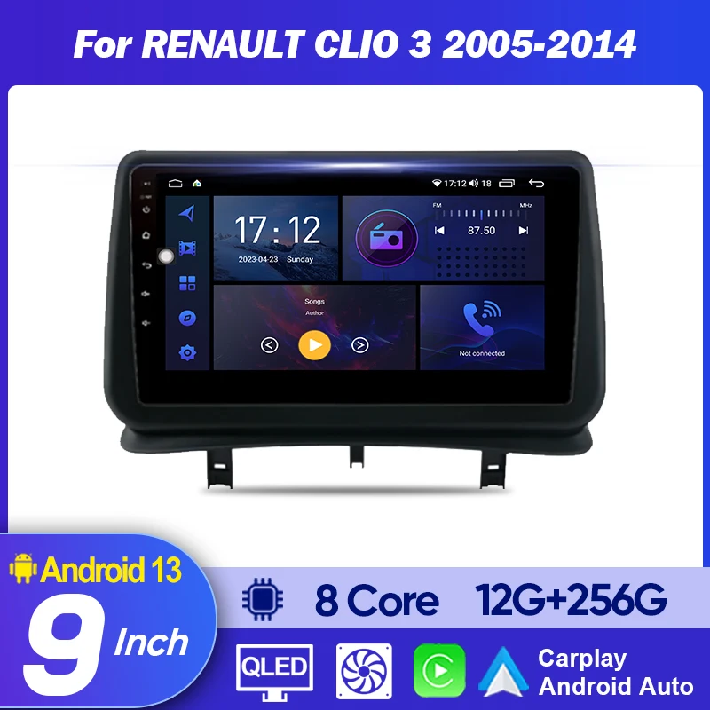 QSZN Wireless CarPlay Car Radio For Renault Clio 3 2005 -2014 Multimedia Car Player Android Auto Stereo GPS Navigation DSP 2 Din