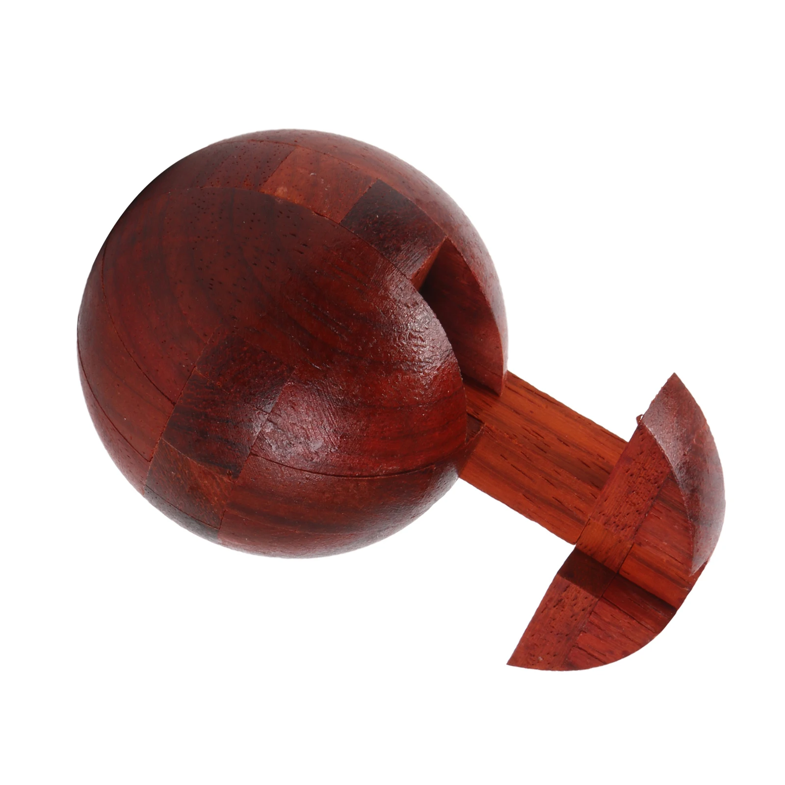 Rosewood Lu Ban 3D Puzzles Lock for Logical Thinking Spherical Type Red