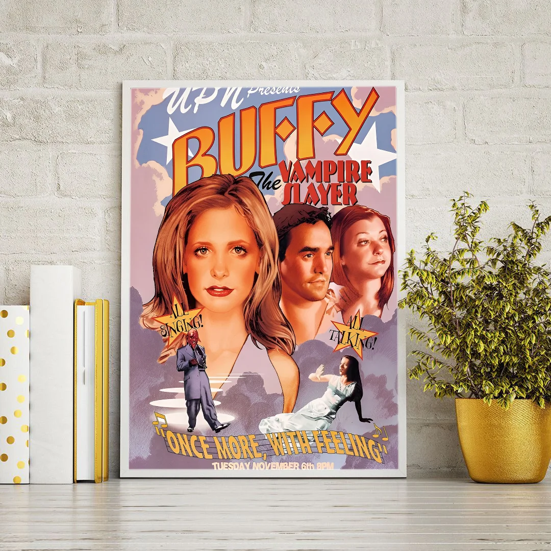 Buffy the Vampire Slayer Whitepaper Poster adesivo di carta impermeabile Coffee House Bar pittura murale artistica estetica