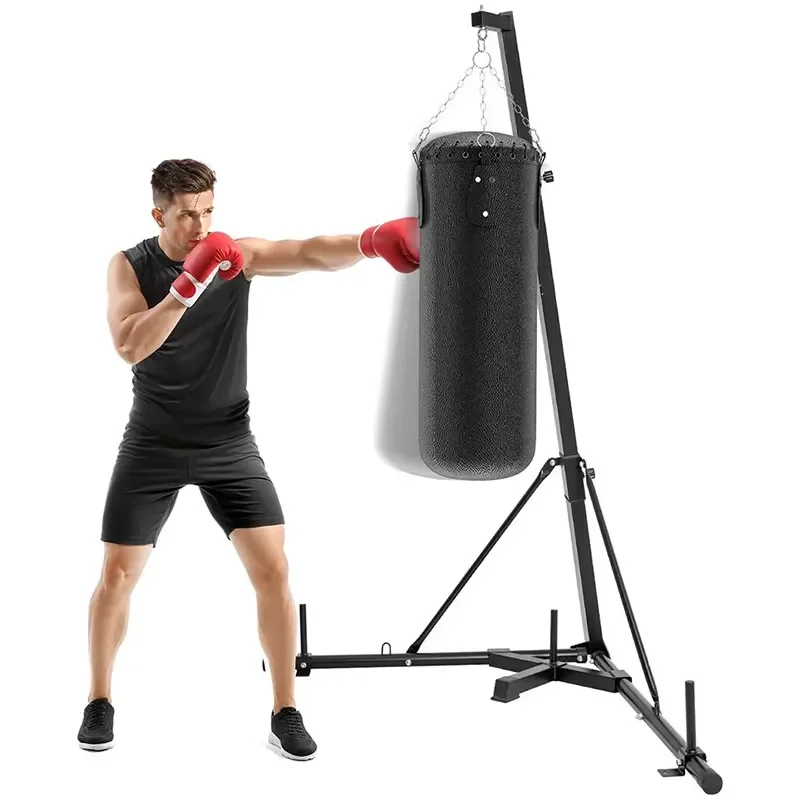 Foldable Sandbag Rack Height Adjustable Boxing Bag Stand 132lbs Capacity Freestanding Punching Bag Holder for Home Gym