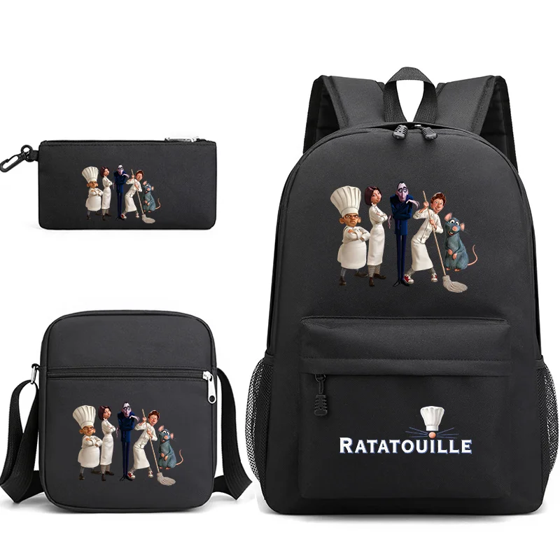 3pcs Disney Ratatouille Bookbag Kids Backpack Student Boys Girls School bags Shoulder Bag Set Daily Backpacks Mochilas