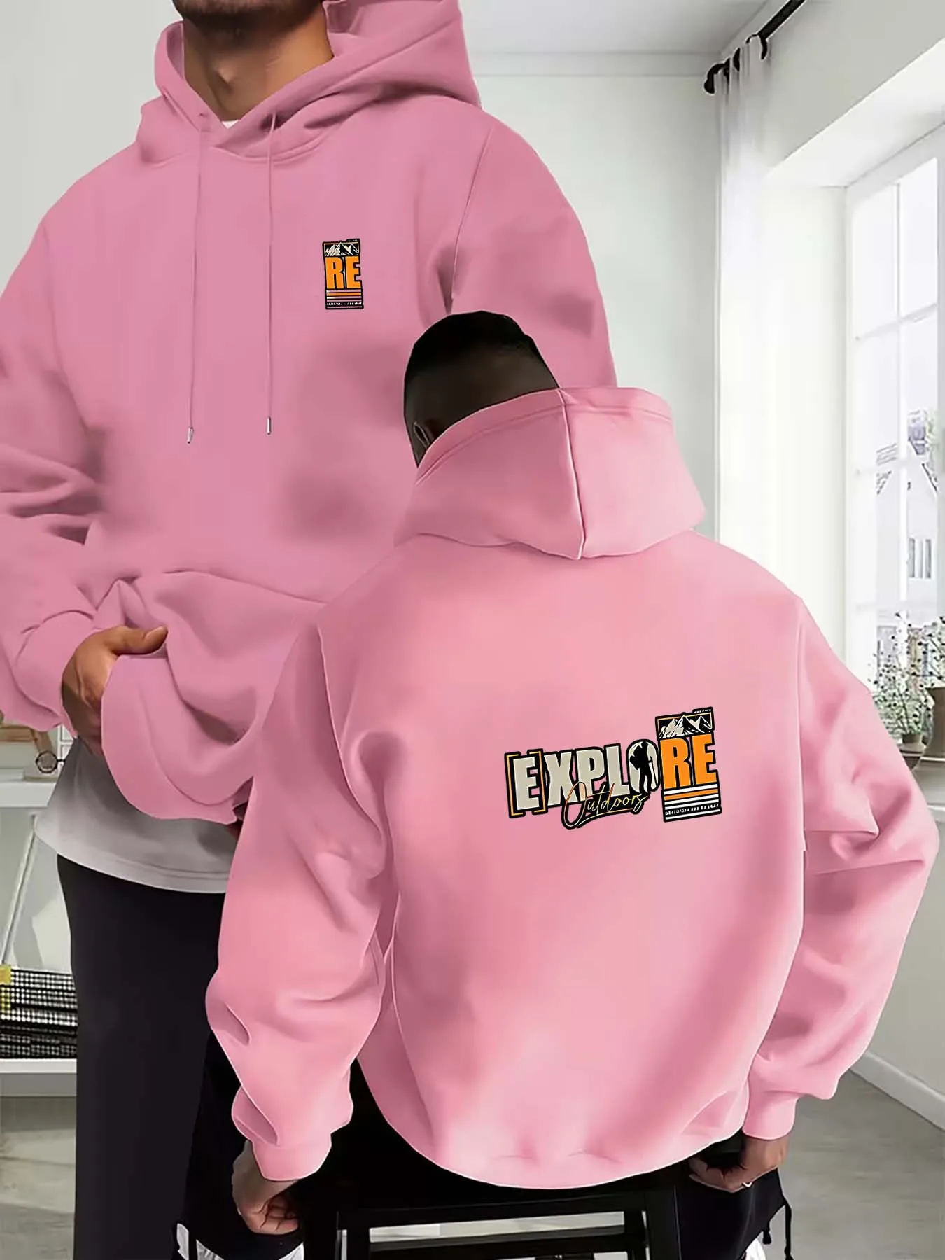 New Autumn/winter Men's Hooded Sweatshirt Casual Comfortable Versatile Practical Cartoon Print Made From Skin-friendly Fabric