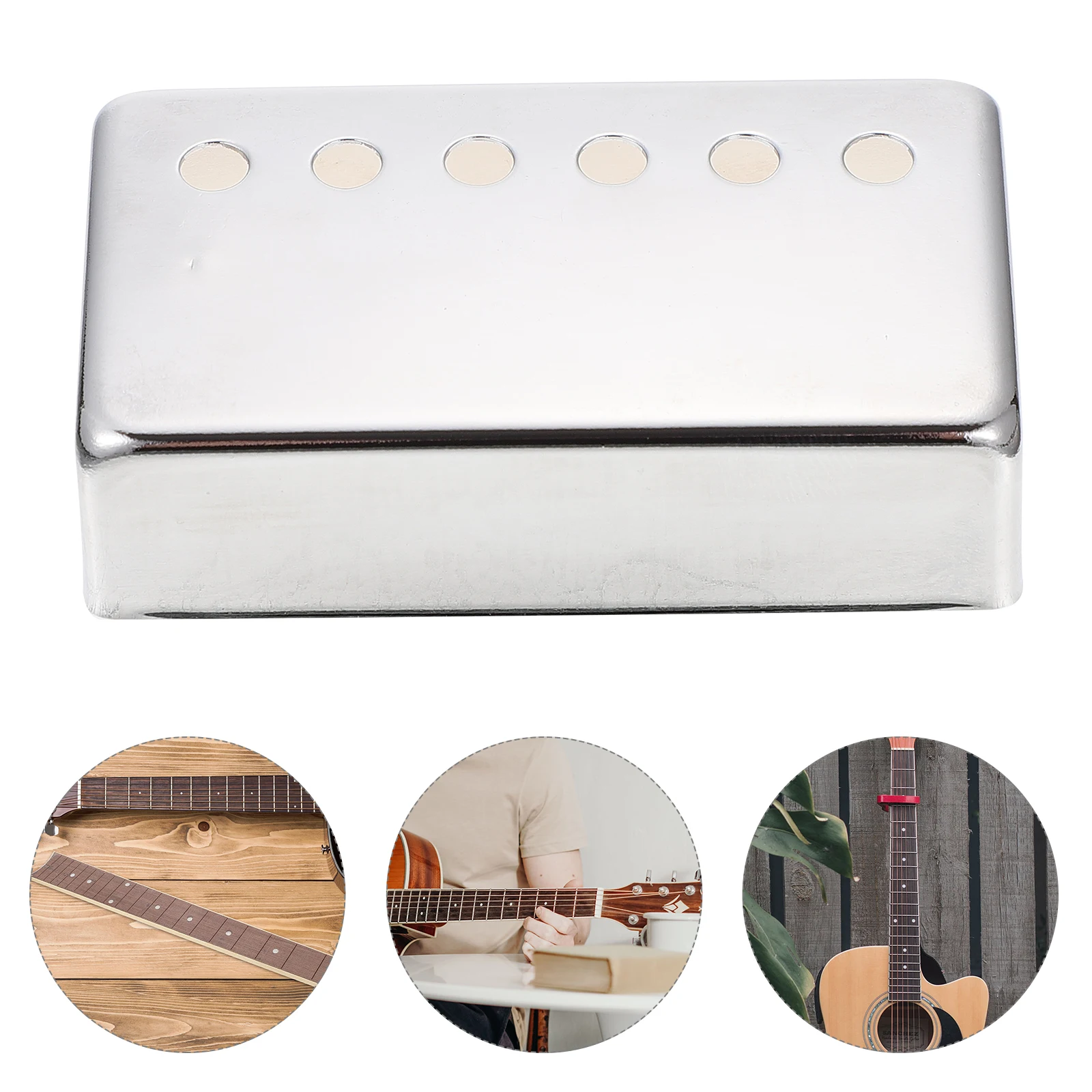 

Copper Pickup Cover for Electric Guitar 6 Holes Durable Anti Rust Suitable Various Pickups Protective Metal Lid