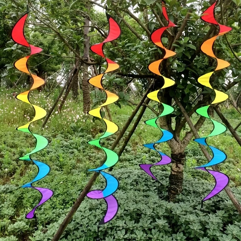 Cataventos Espirais Arco-Íris, Giradores de Vento Coloridos para Decoração de Jardim, Quintal, Pátio, Festas ao Ar Livre e Feriados