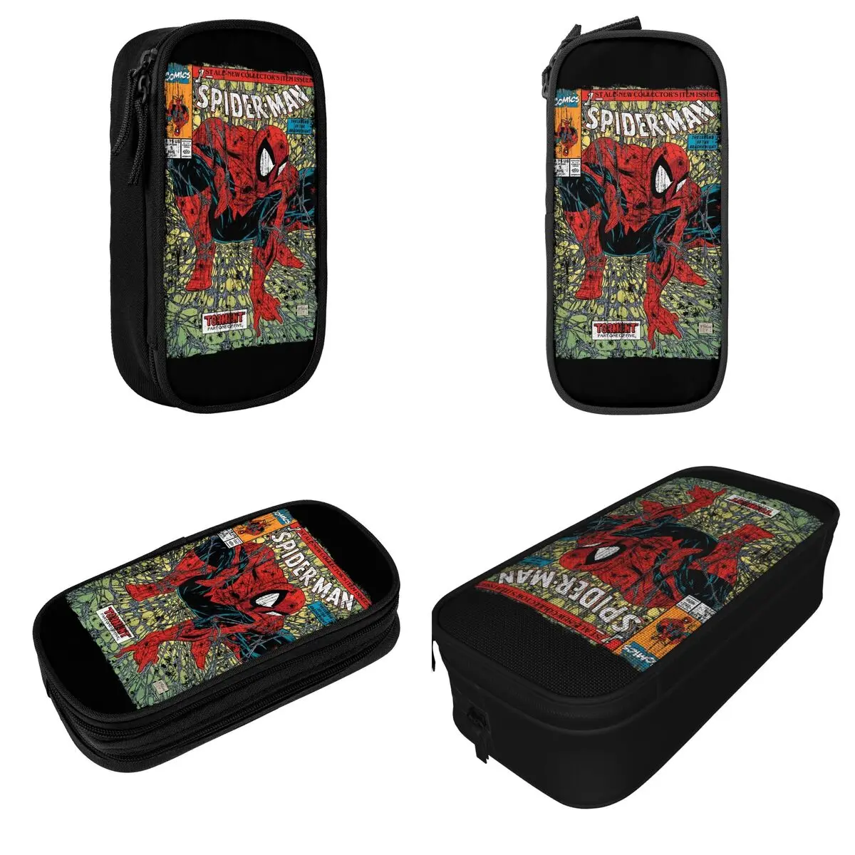 Comics Retro Spider-Man Hero Merch Pen Box Large Capacity School Accessories Spiderman Pencil Box Suprise Gift