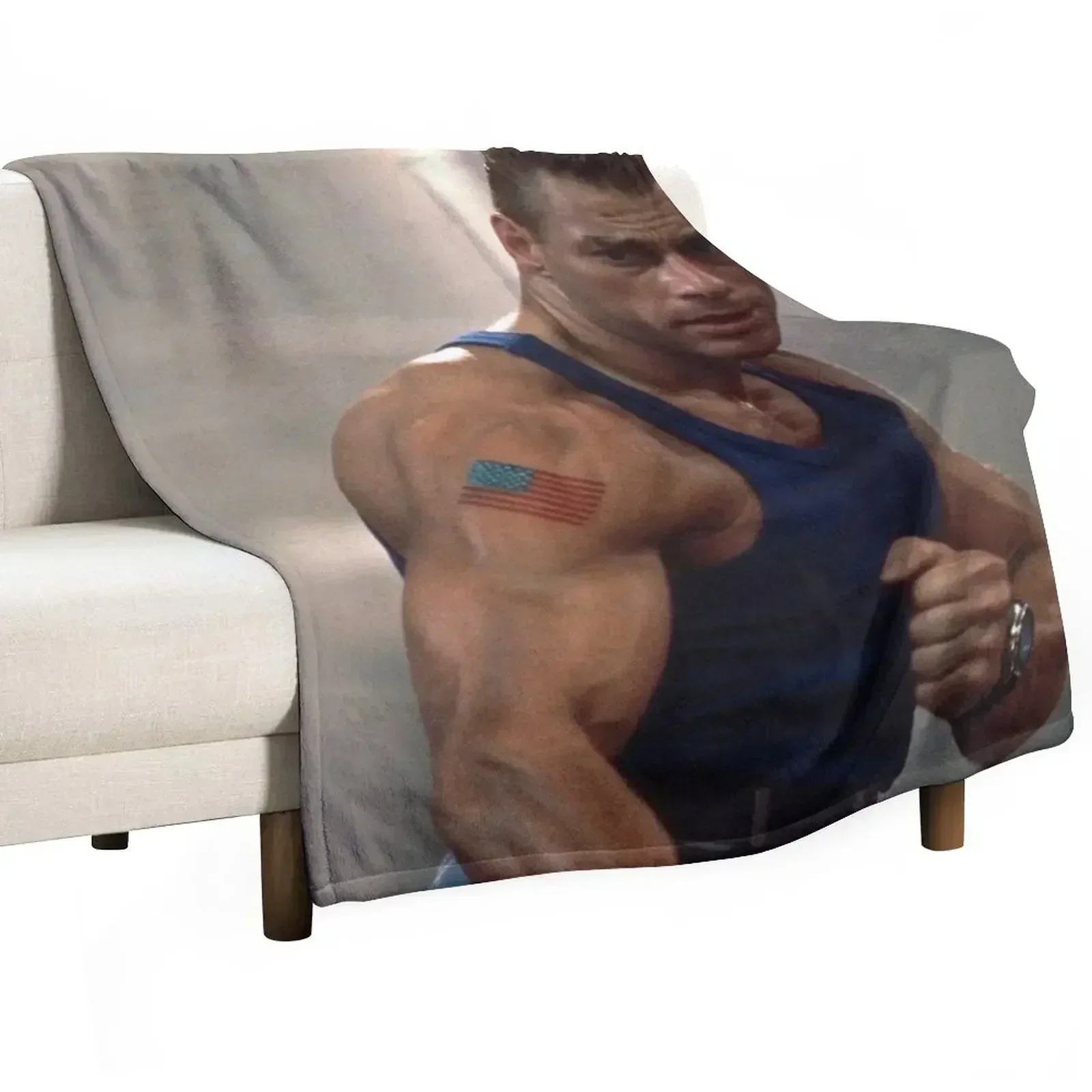 New Jean-Claude Van Damme Throw Blanket Soft Plaid For Decorative Sofa Soft Quilt Blankets