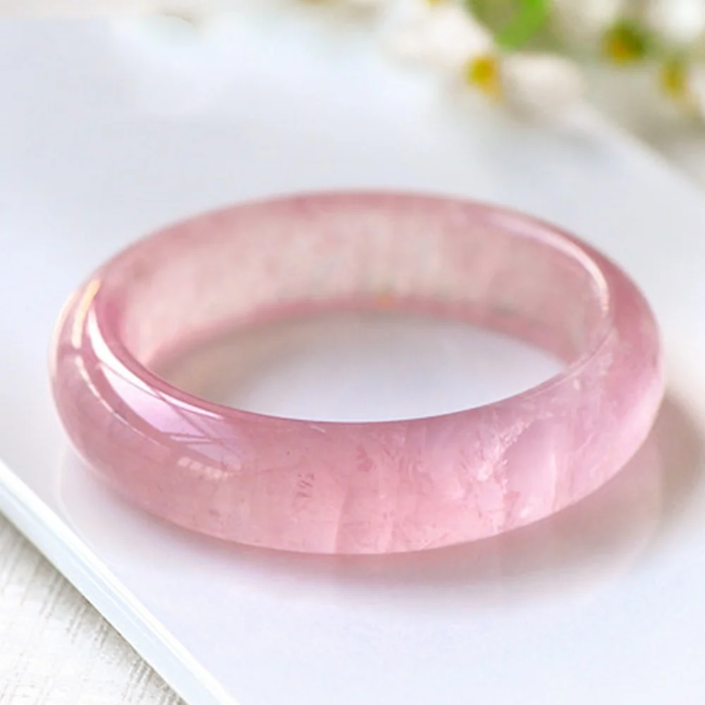 

Jewelry New Natural Pink Crystal Bracelet Mozambique Crystal Jade Stour Bangle Goddess Fashion Exquisite Lucky Accessories