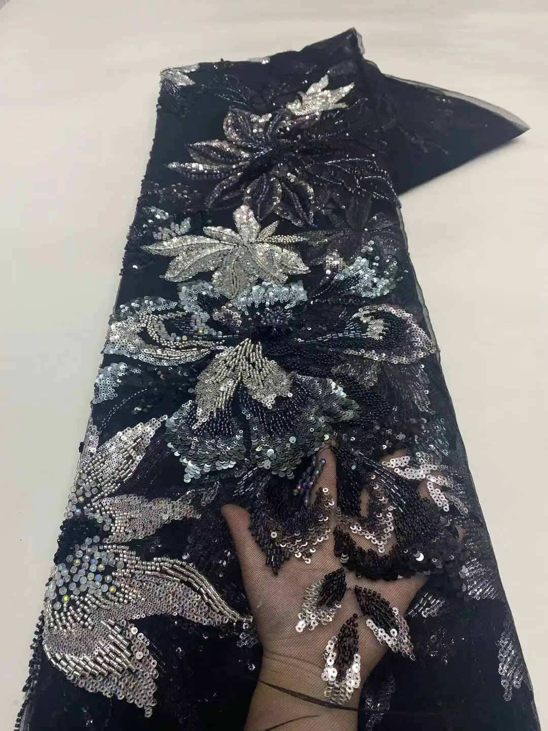 اليدوية الفرنسية تول أقمشة الدانتيل 2025 جودة عالية ثلاثية الأبعاد زهرة التطريز الخرز الأفريقي أقمشة الدانتيل لفساتين النساء