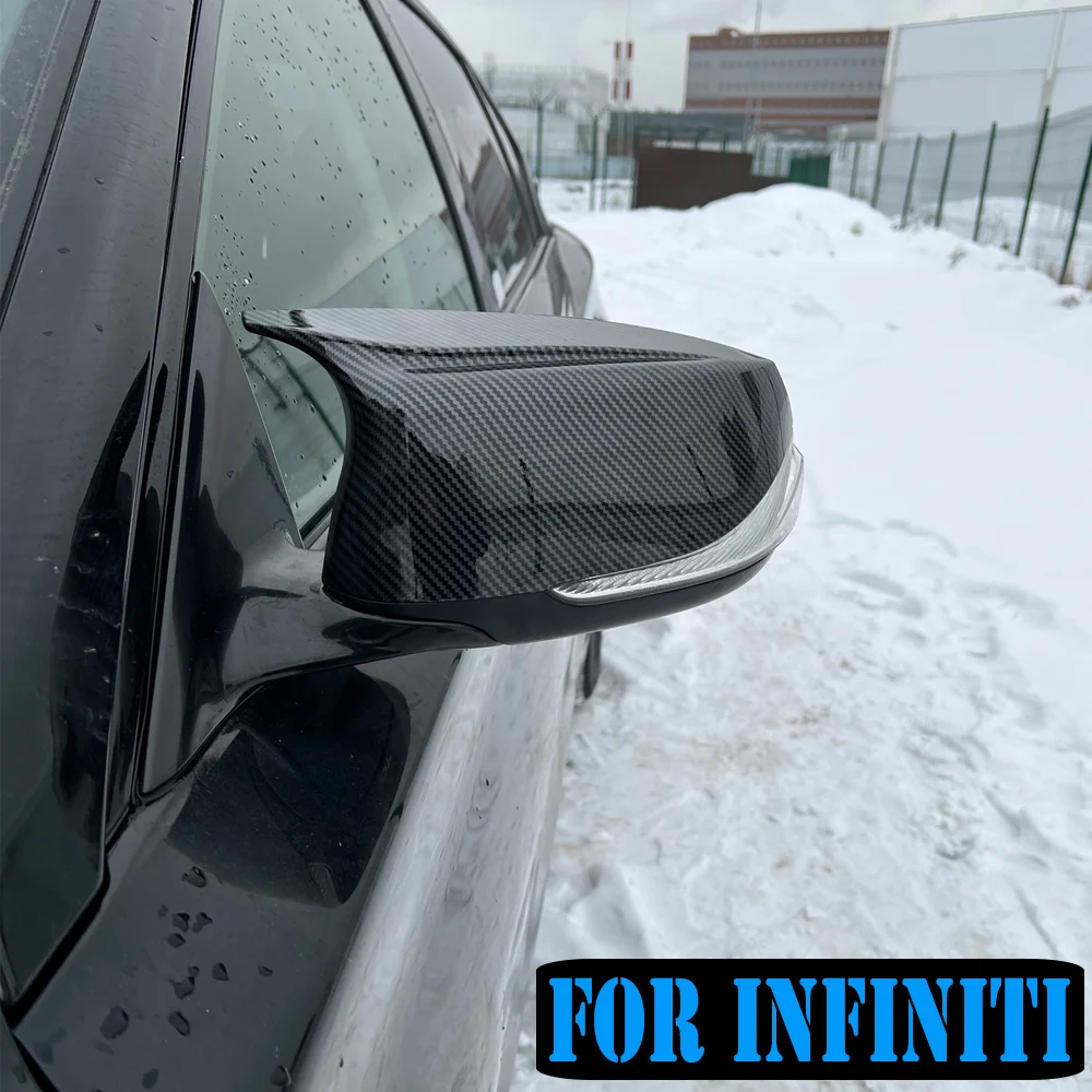 

Car-styling Rearview Mirror Cover Side Mirror Caps Horn Style Fit For Fit For Infiniti QX30 Q50S Q50 Q60 Q70 2014 - 2021