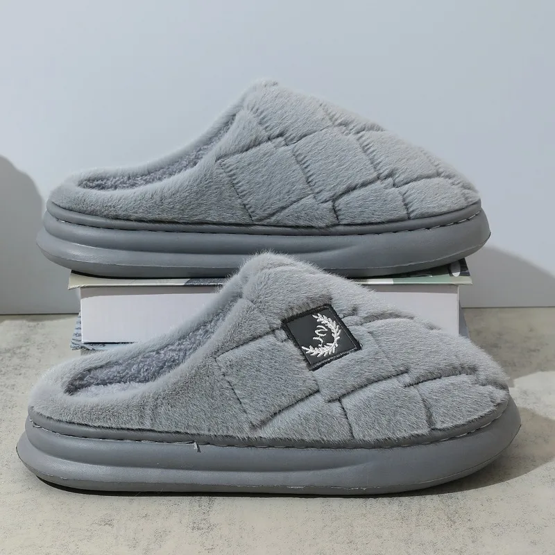 

2024 New Extra Large Men's Cotton Slippers Winter Home Use Wool Slippers Thick Soled Warm Men Cotton Slippers