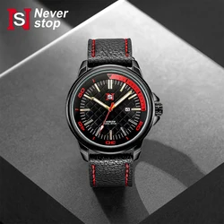 NS Simple Fashion men watch Outdoor sport men's leather watch