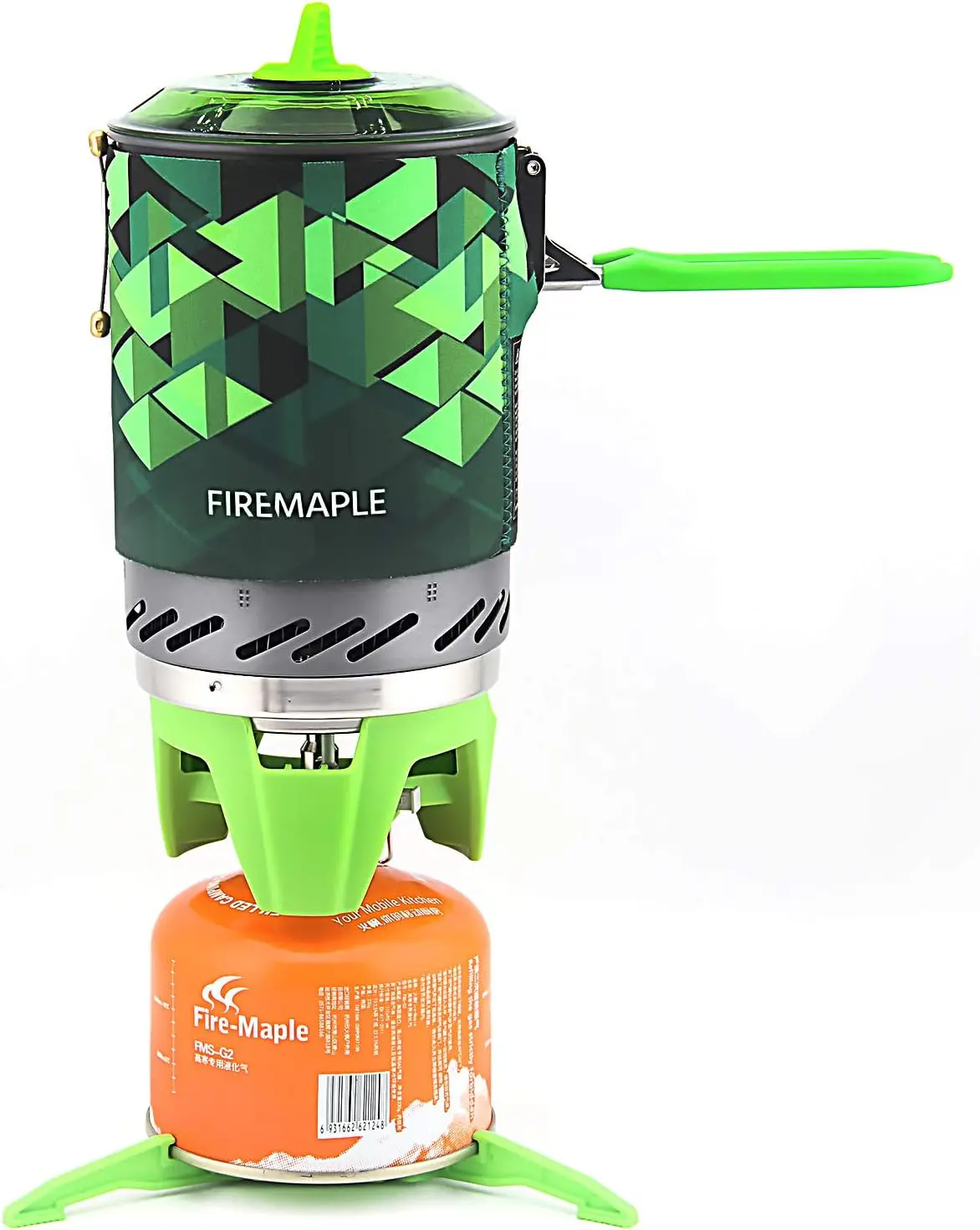 

Camping Backpacking Stove Camp Stove Backpacking Cooking Set 1L Camping Pot Fixed Star 2 Cooking System (Green)