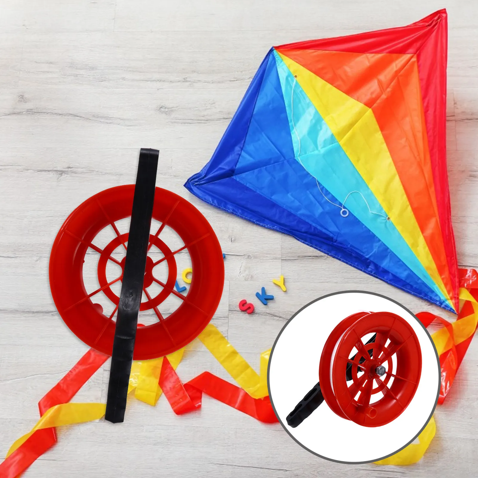 2Pcs Portable ABS Handheld Kite Line Reel Ergonomic Grip Outdoor Winding Reel High Flying Tool