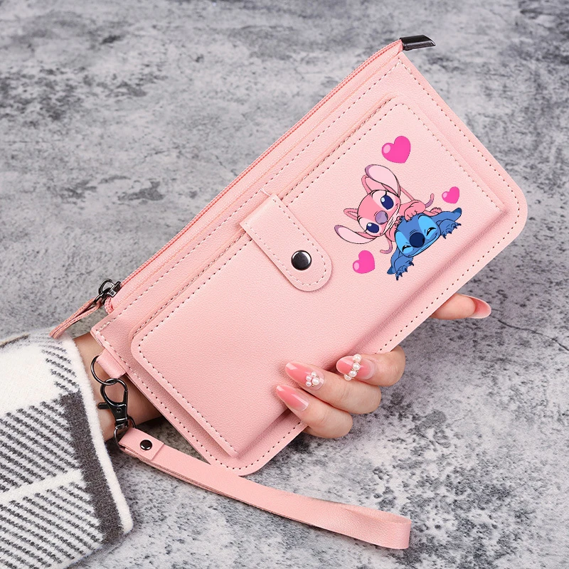 Stitch Disney Women's Wallet Fashion Cartoon Stich Coin Purse Lady Long Cute Anime Purses Handbags Clutch Cards Holder Gift Bags