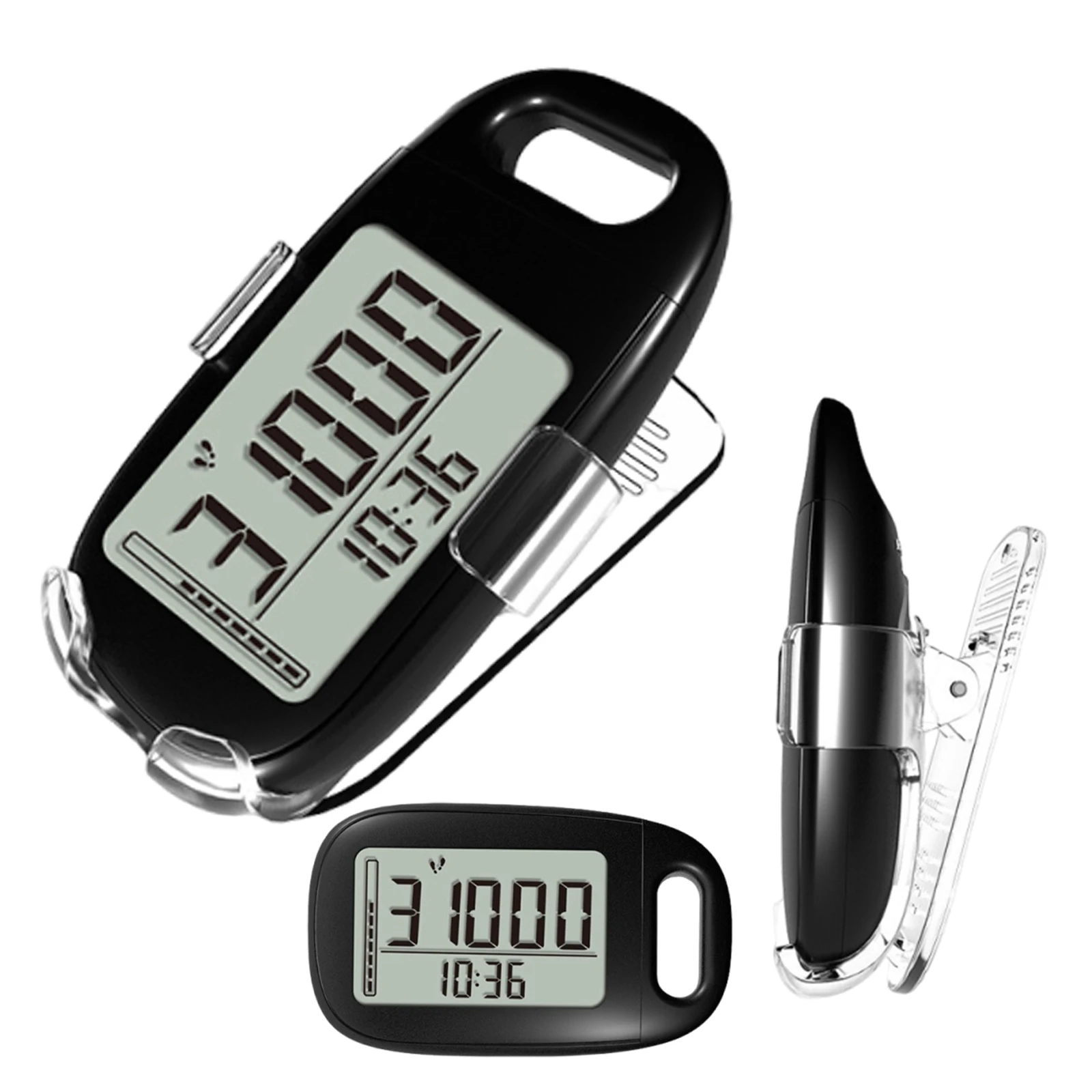 3In1 Accurate Step Tracker with Lanyard Portable Minimalist Sports Monitor Multi-Purpose Walking & Running Calorie Recorder