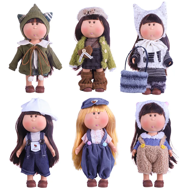 Boneca fofa de 24 cm com roupas de pele normal 1/6 boneca terno vestir brinquedo para presente infantil