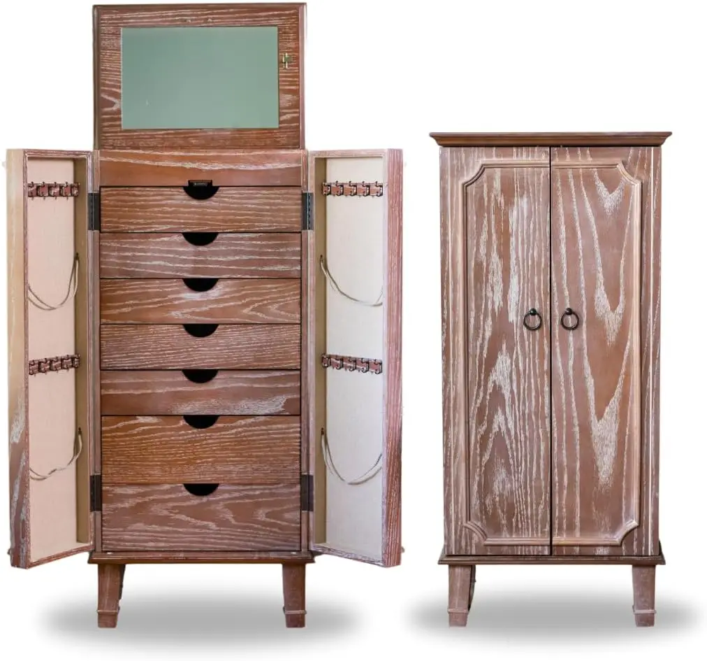 

Hives and Honey Cabby Armoire Fully Locking Jewelry Cabinet, OAK